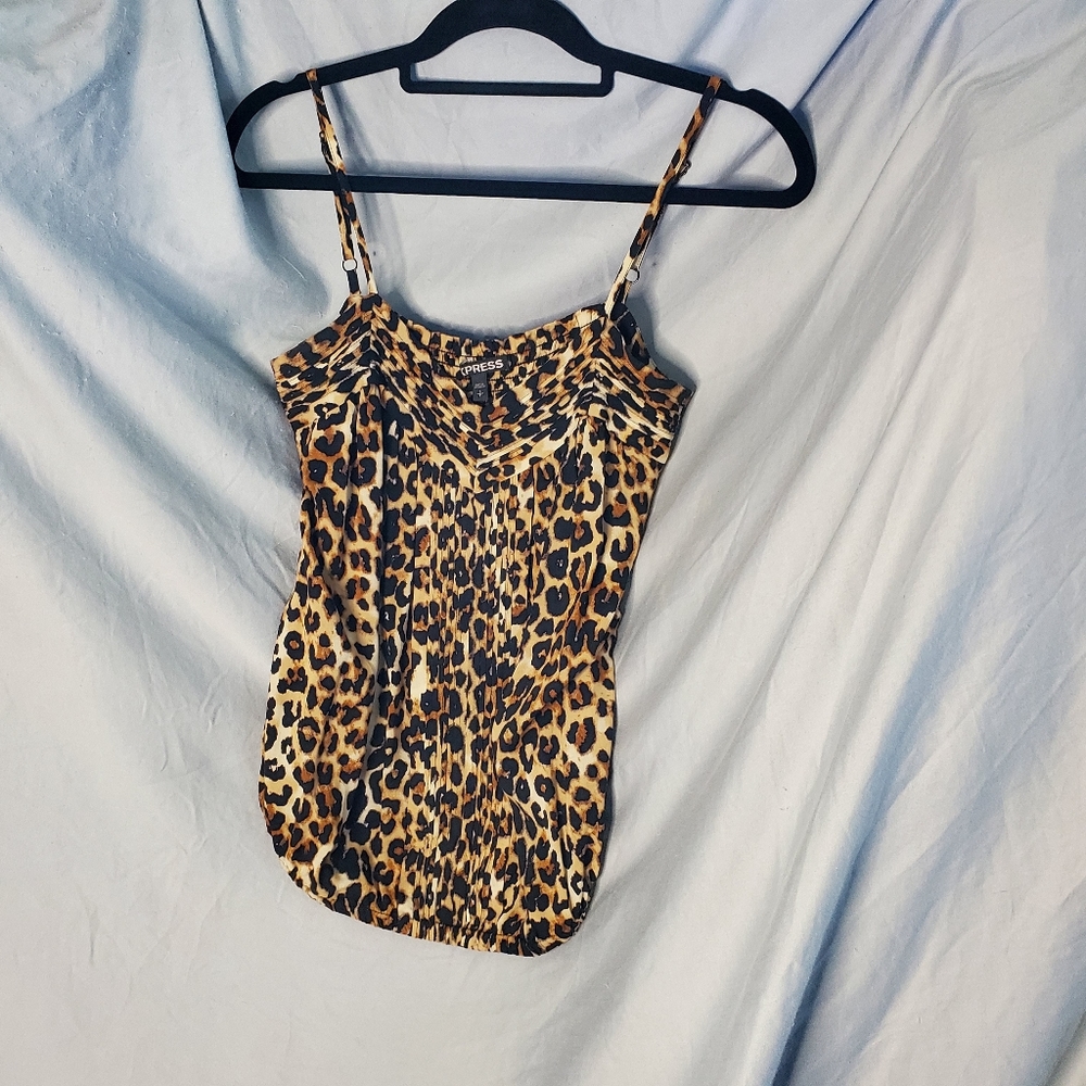 Express Spaghetti Strap animal print top size small - Picture 2 of 12